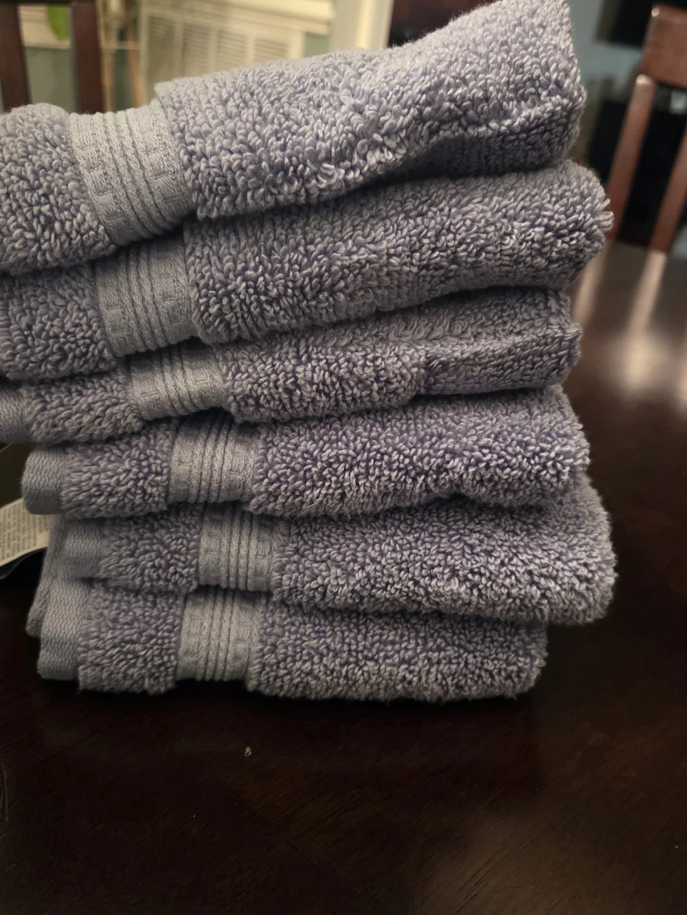 Charisma Plush Cotton Hand Towels Set Of 6- Bluish Grey